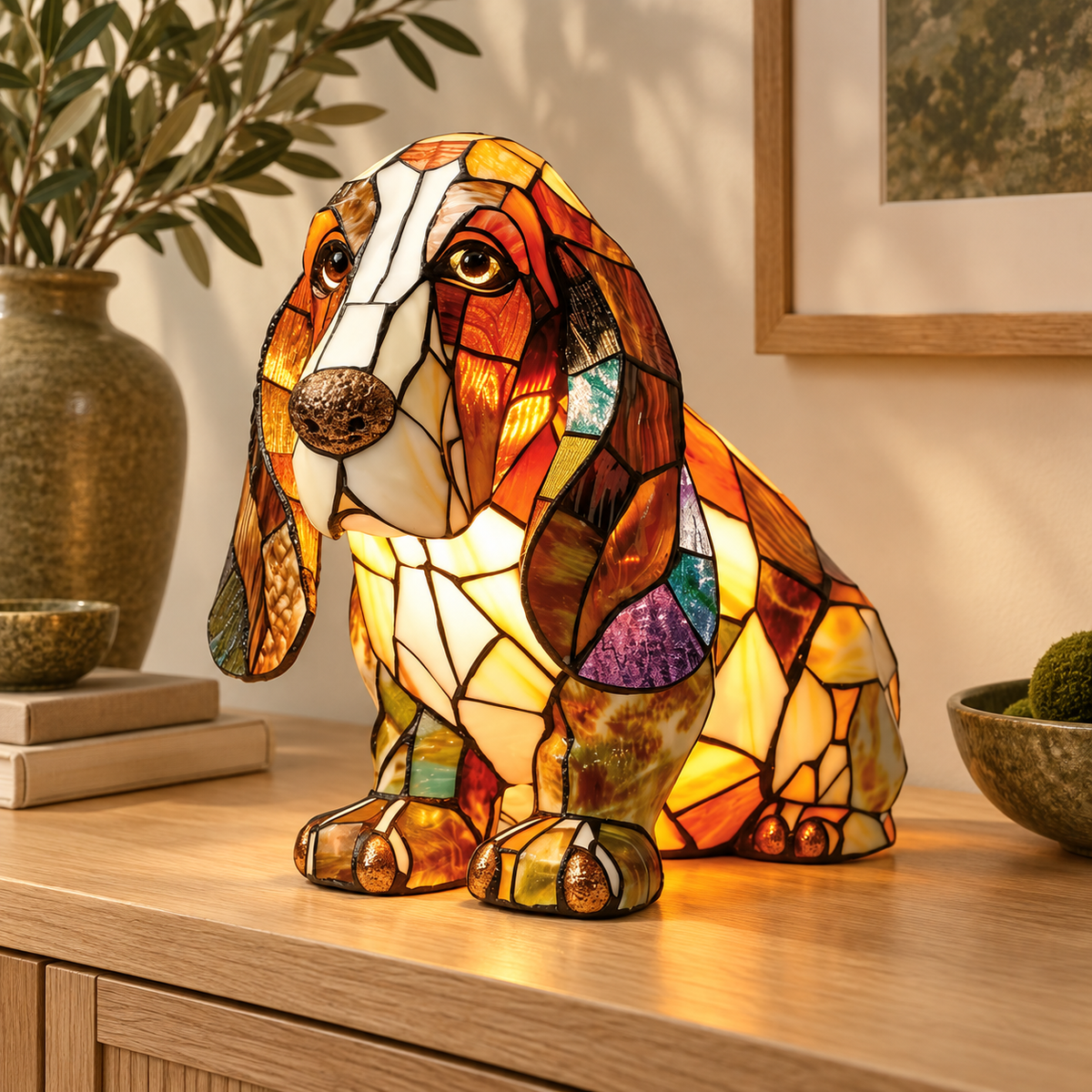 Lámpara de vidrio Mosaik — Basset Hound