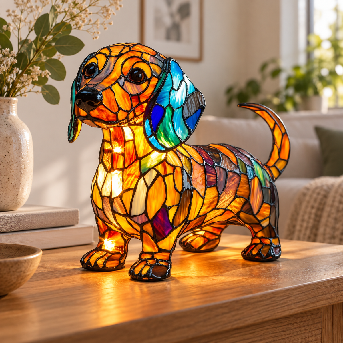 Lámpara de vidrio Mosaik — Dachshund