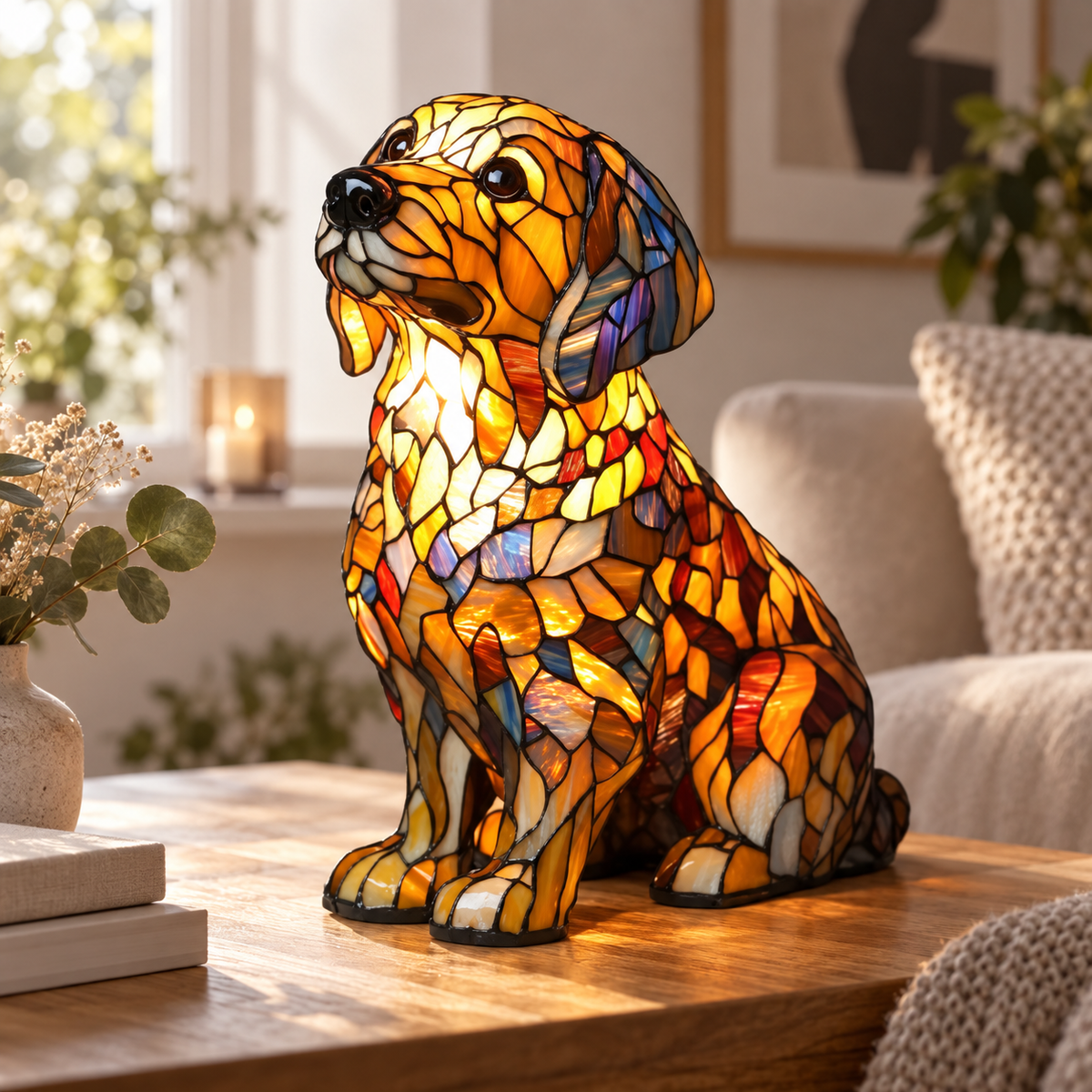 Lámpara de vidrio Mosaik — Labrador Retriever