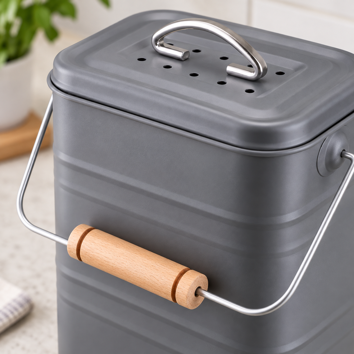 Detalle de Recipiente para restos de cocina + cepillo de regalo