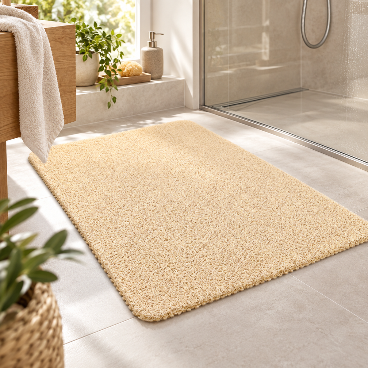 Alfombra de ducha AquaLoop — Amarillo