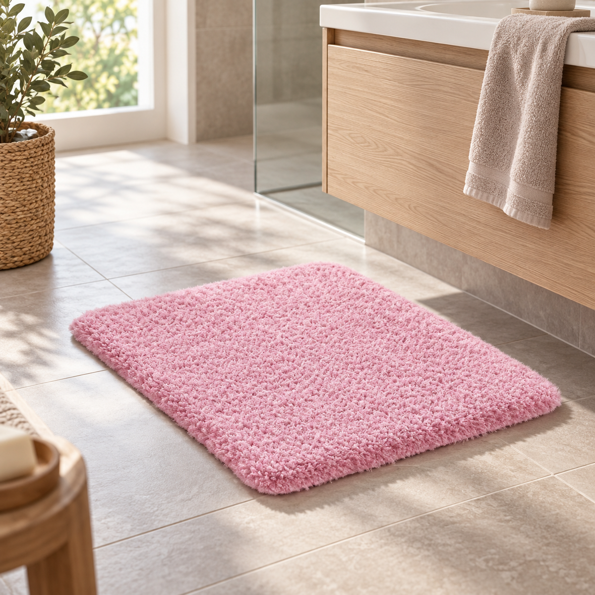 Alfombra de baño CloudStep — Rosa