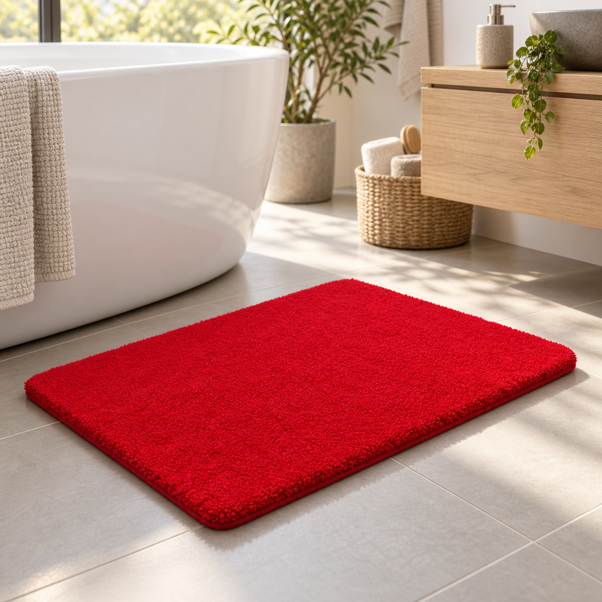Alfombra de baño CloudStep — Rojo
