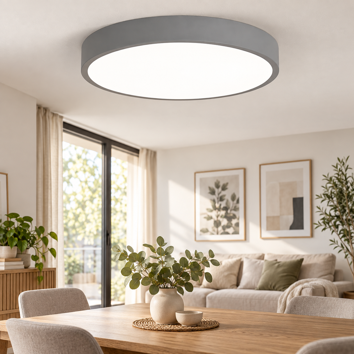 Plafón LED Solara — Gris