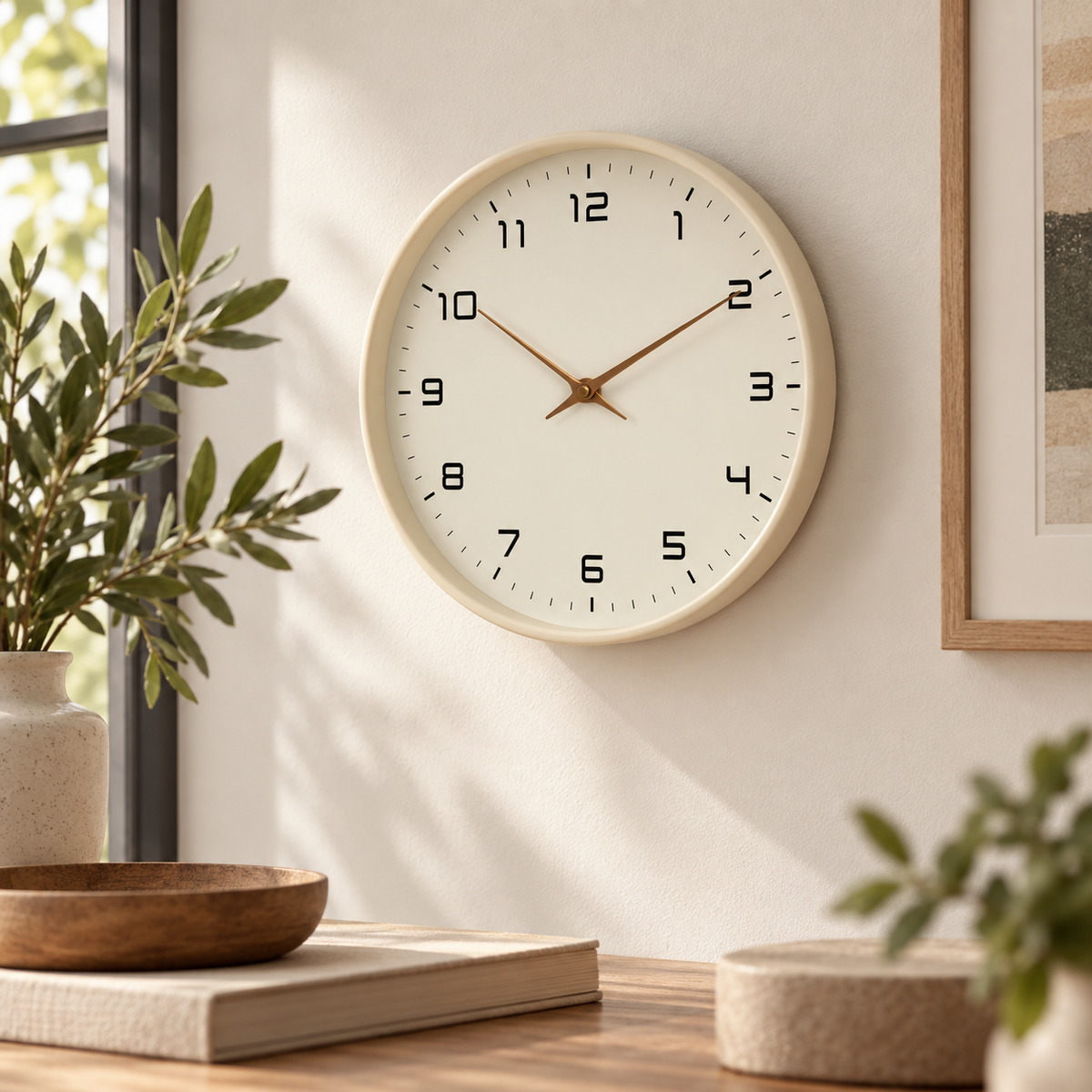 Reloj de pared Oskar — Crema / 25x25cm
