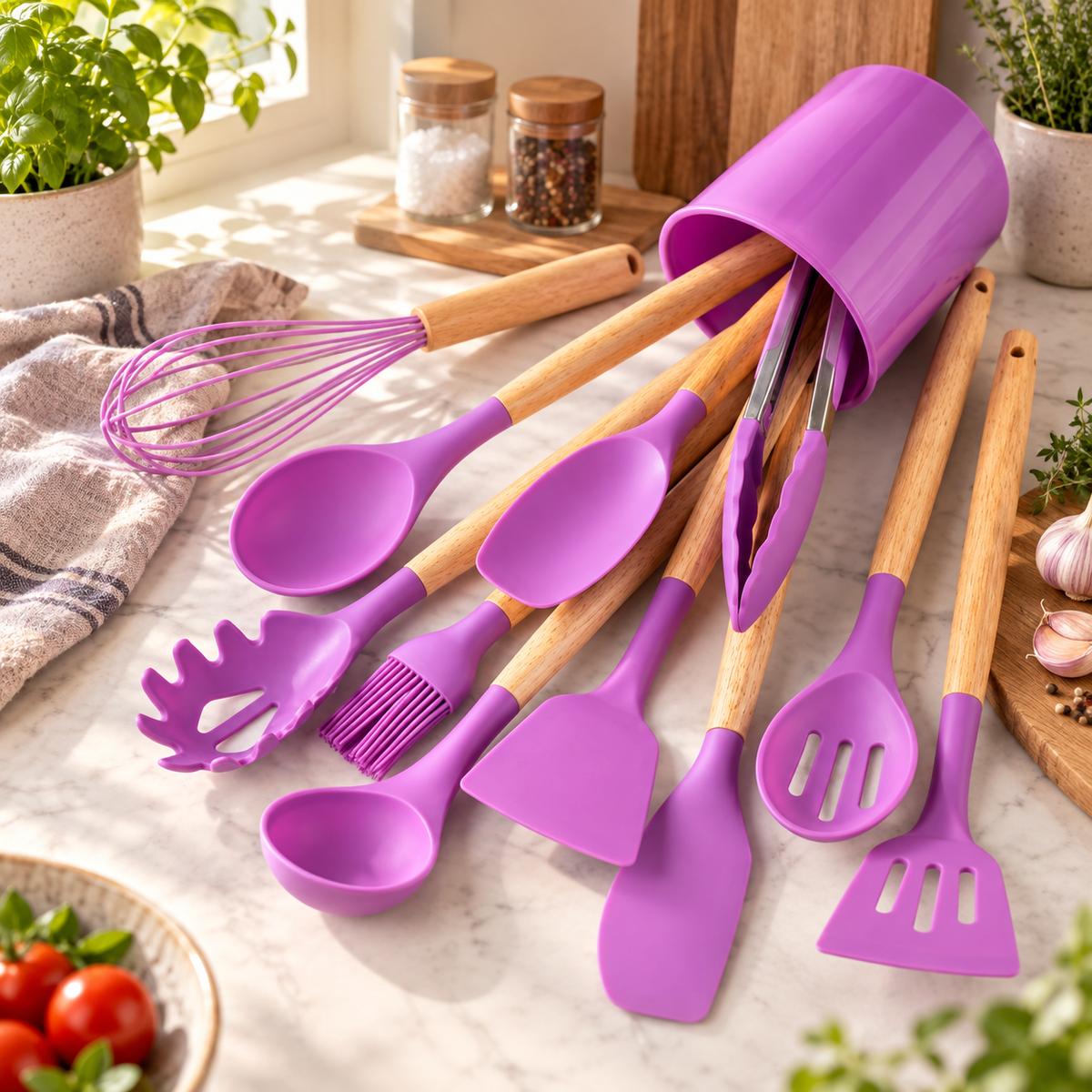 Set de 12 utensilios Silvena — Lila