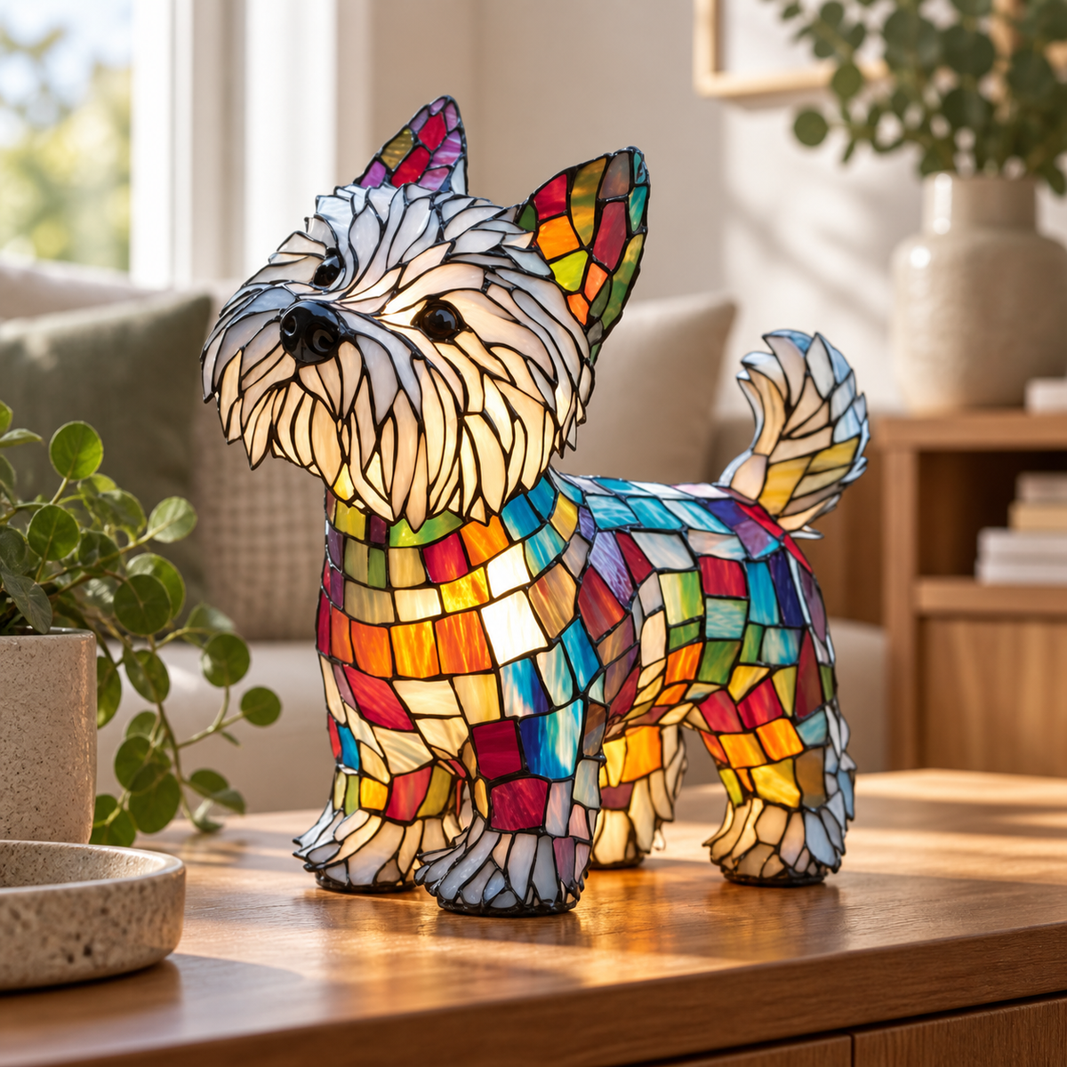 Lámpara de vidrio Mosaik — West Highland Terrier
