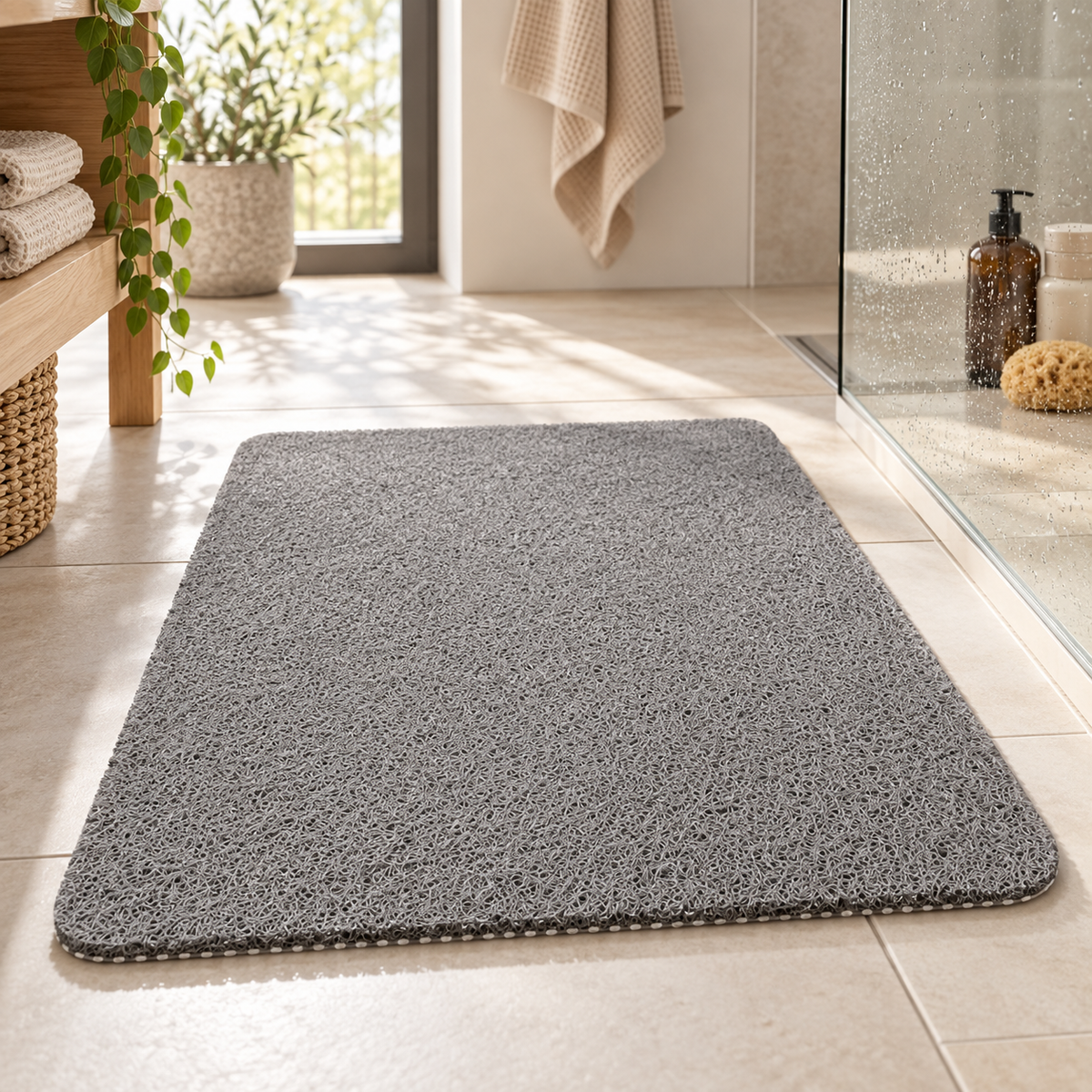 Alfombra de ducha AquaLoop — Gris