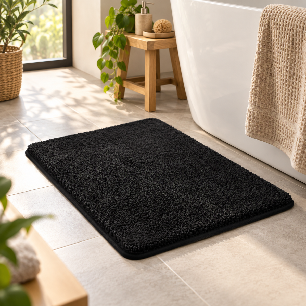 Alfombra de baño CloudStep — Negro