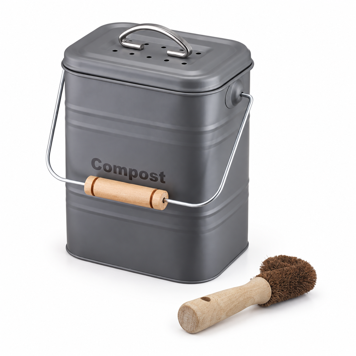 Recipiente para restos de cocina + cepillo de regalo — P2