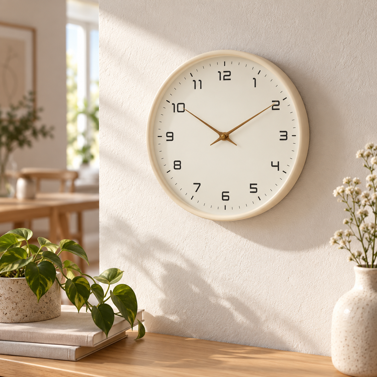 Reloj de pared Oskar — Crema / 30x30cm