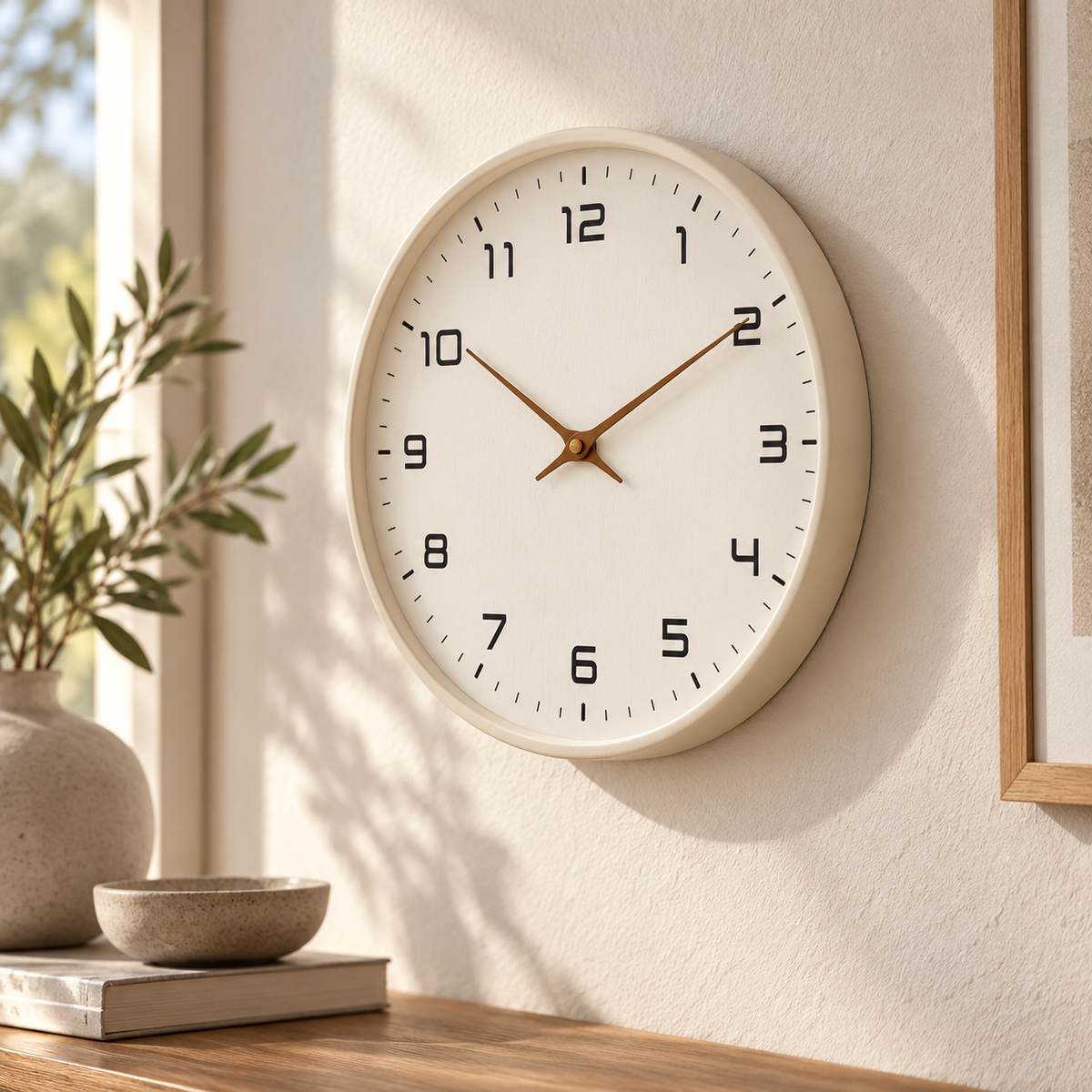 Reloj de pared Liva — Crema